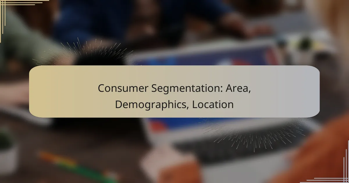 Consumer Segmentation: Area, Demographics, Location