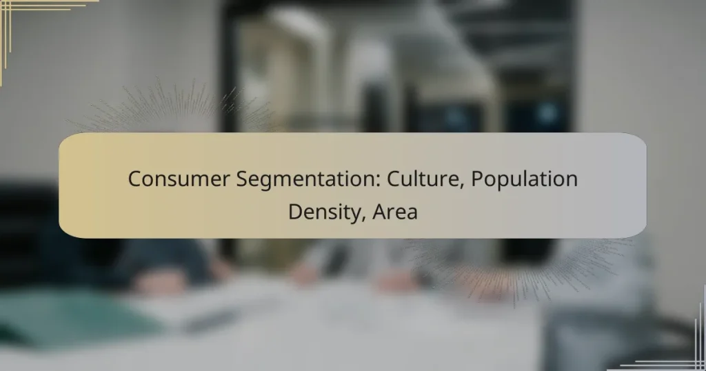 Consumer Segmentation: Culture, Population Density, Area