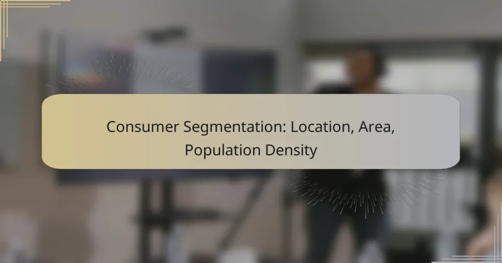 Consumer Segmentation: Location, Area, Population Density