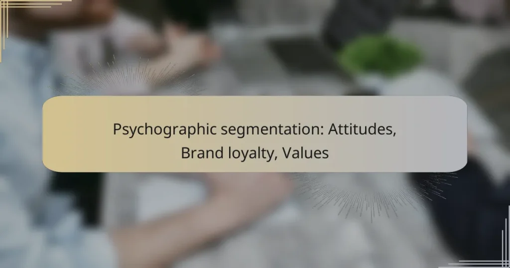 Psychographic segmentation: Attitudes, Brand loyalty, Values