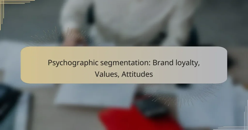 Psychographic segmentation: Brand loyalty, Values, Attitudes