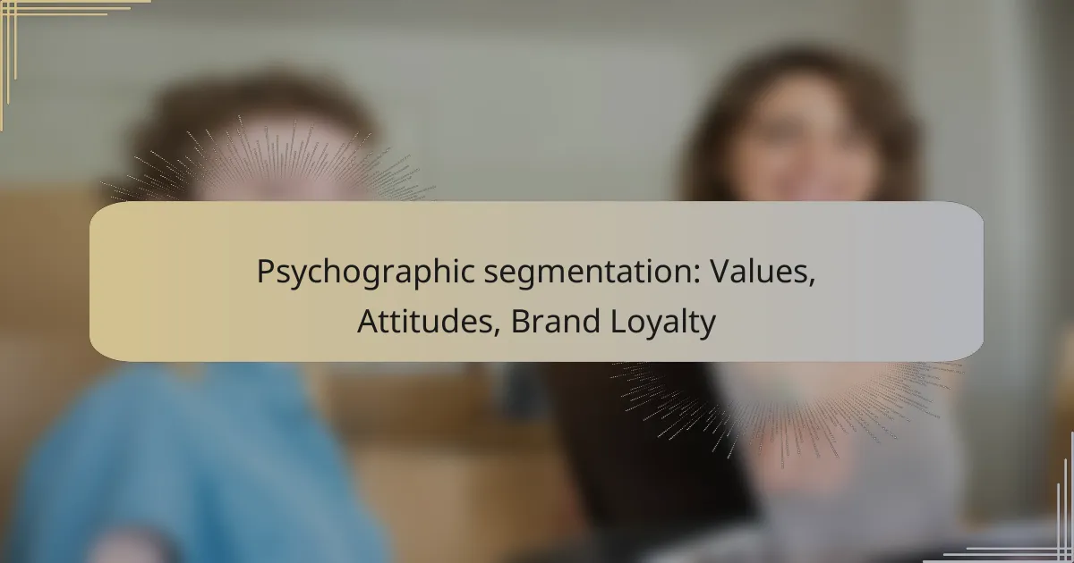 Psychographic segmentation: Values, Attitudes, Brand Loyalty