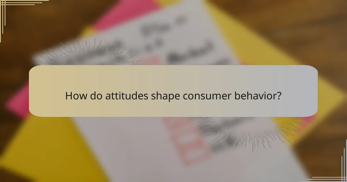 How do attitudes shape consumer behavior?