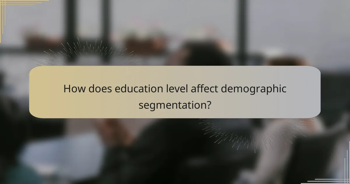 How does education level affect demographic segmentation?