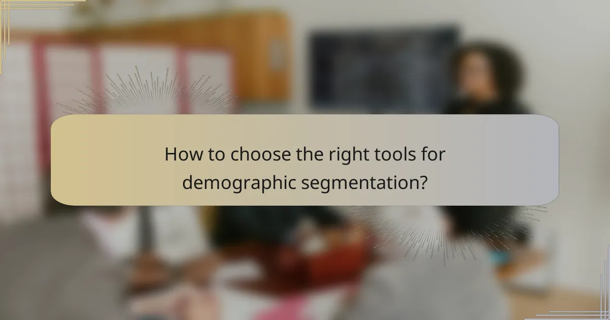 How to choose the right tools for demographic segmentation?