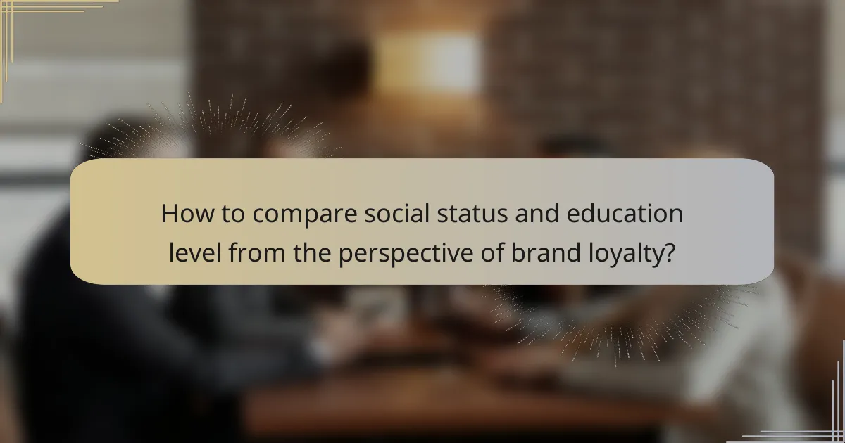 How to compare social status and education level from the perspective of brand loyalty?