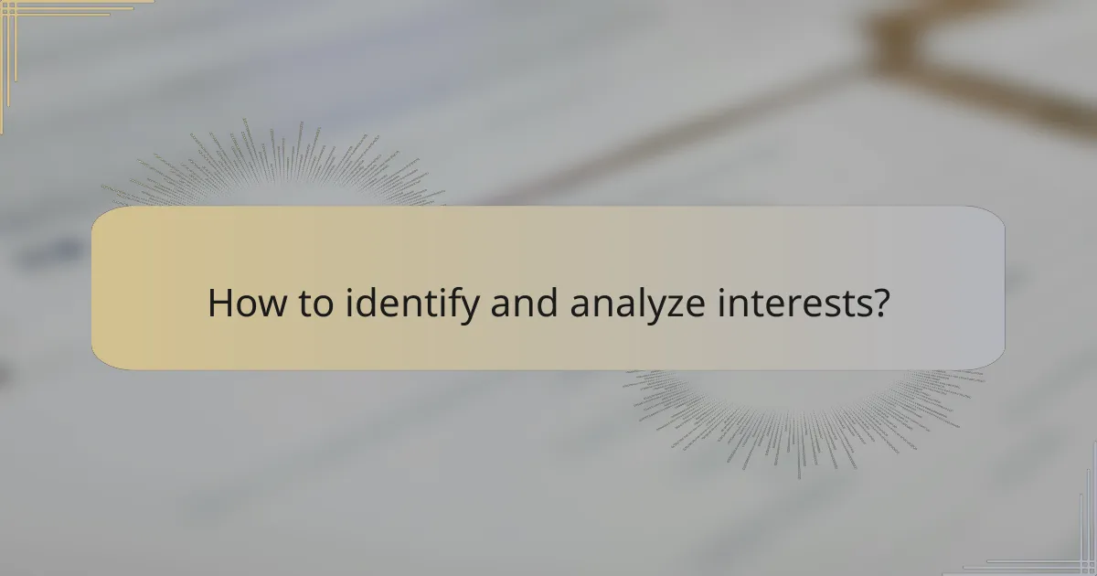 How to identify and analyze interests?