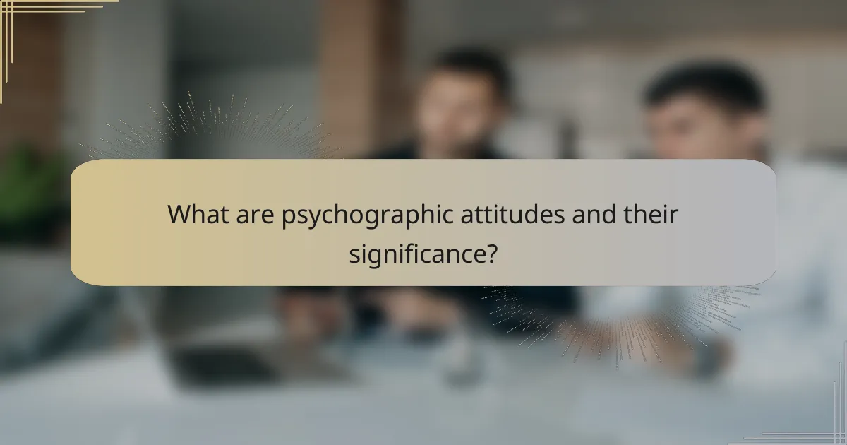 What are psychographic attitudes and their significance?