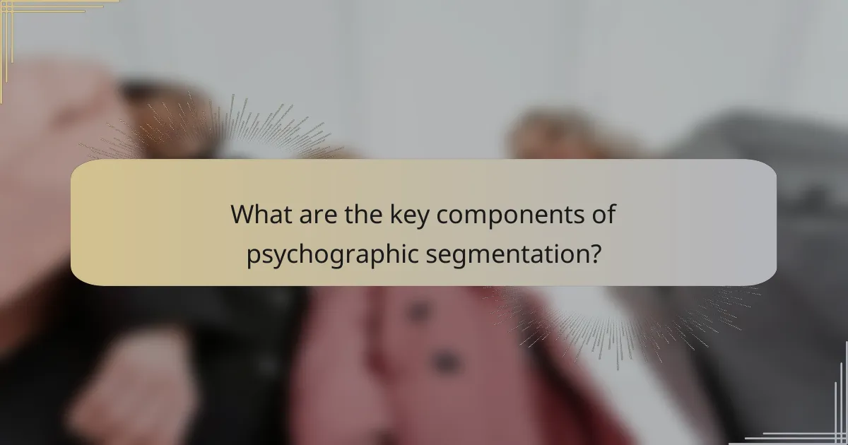 What are the key components of psychographic segmentation?