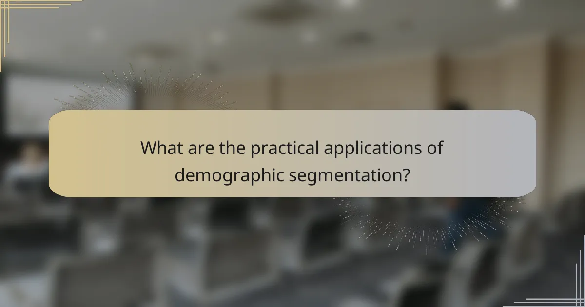 What are the practical applications of demographic segmentation?