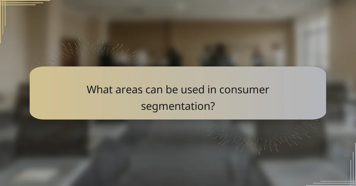 What areas can be used in consumer segmentation?