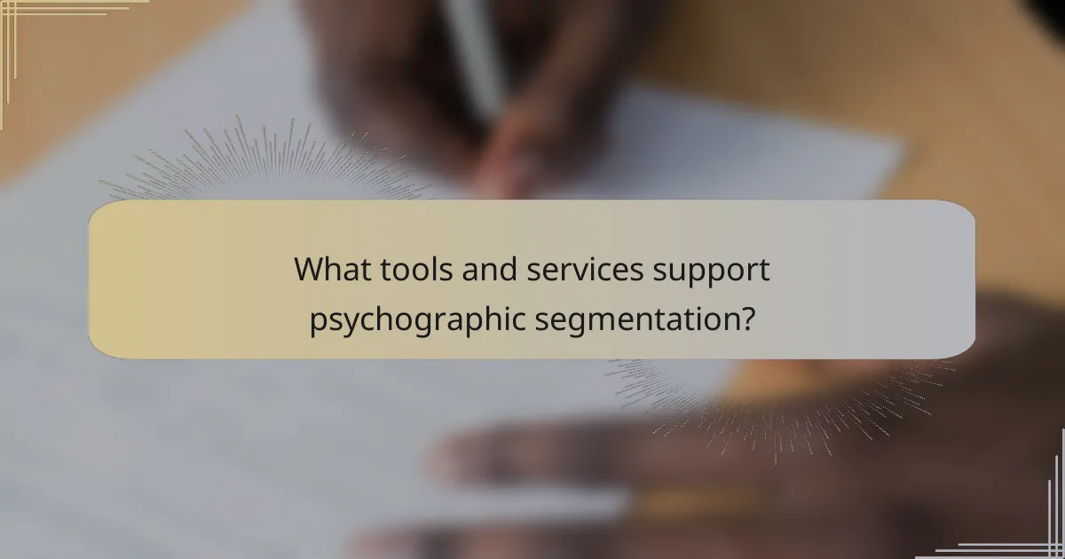 What tools and services support psychographic segmentation?