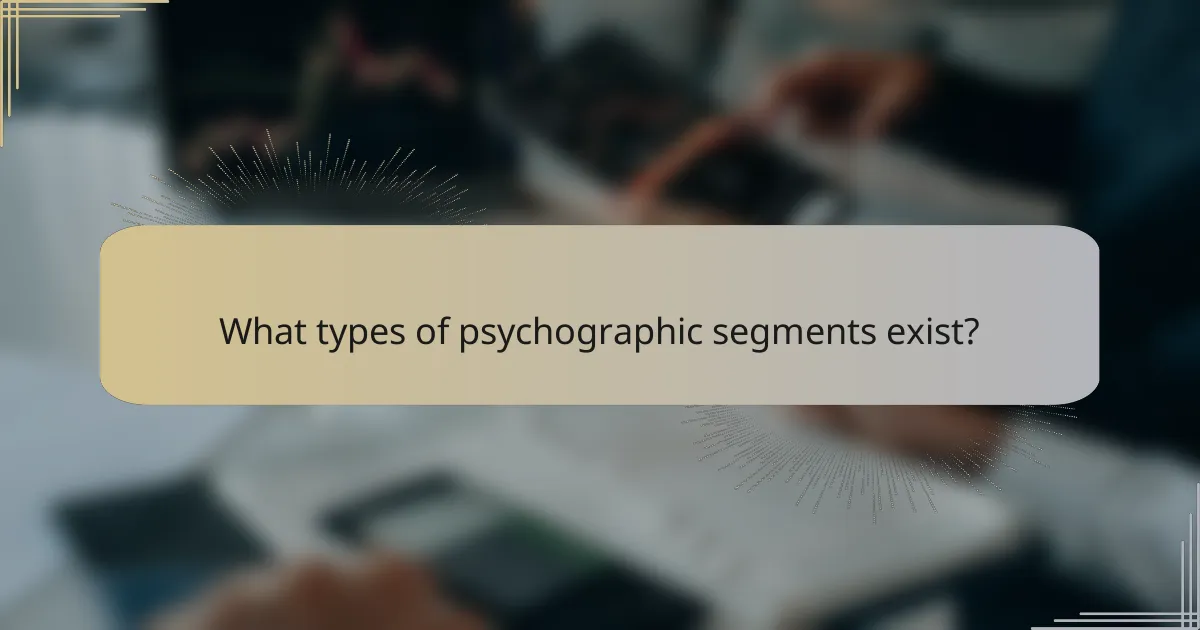 What types of psychographic segments exist?
